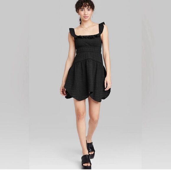 Wild Fable Ruffle Tiered Skater Dress Large NWT - Picture 1 of 6